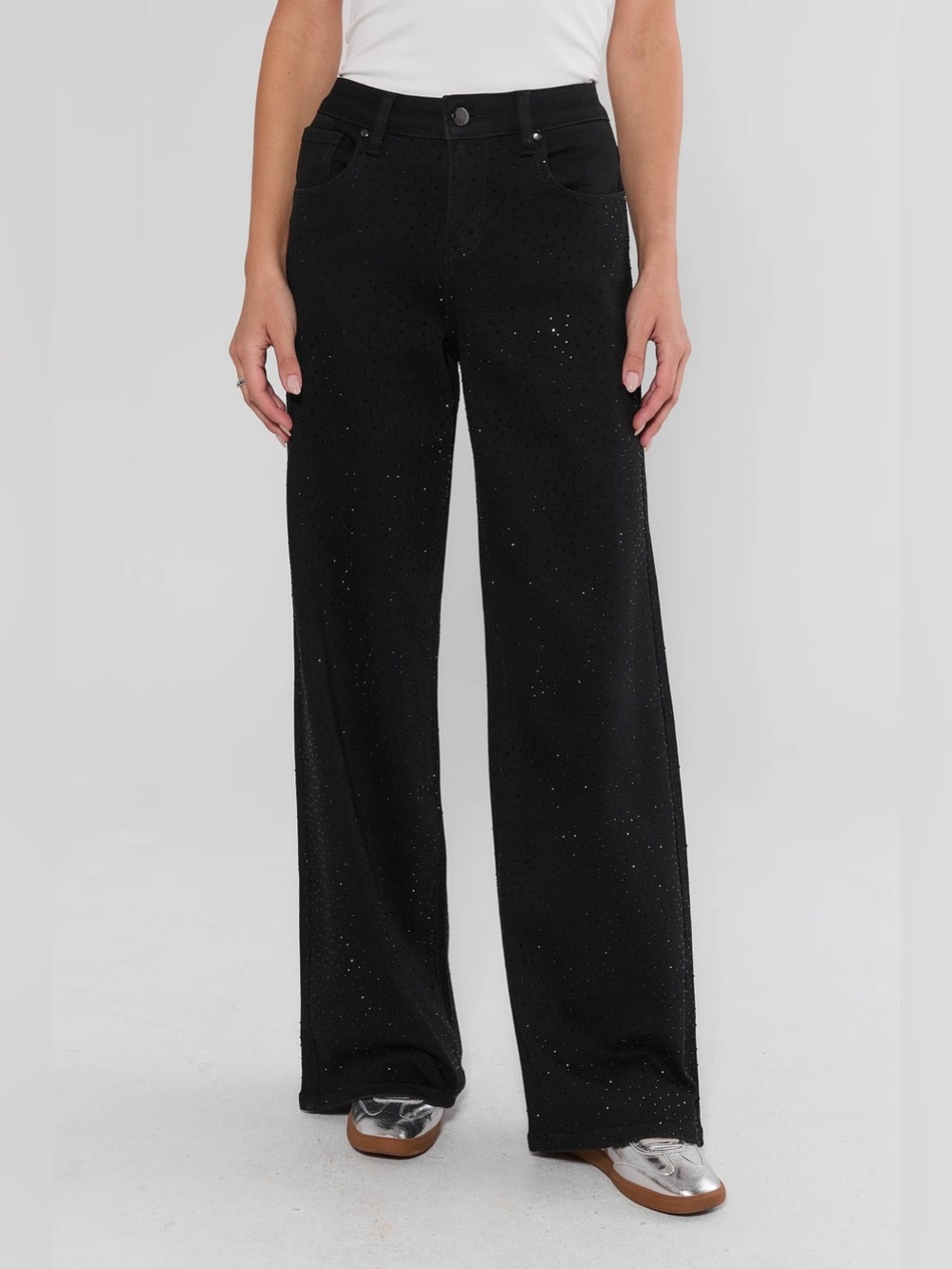 Avara x Risen Jeans Carrie Rhinestone Wide Leg Jeans